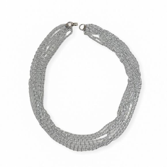 Sarah Coventry Silvery Cascade Multi Strand Necklace 18" Original Box Vintage - Picture 1 of 13
